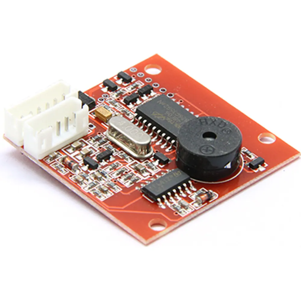 Dual-frequency 125 kHz/13.56 MHz Wiegand reader module board with buzzer and two wire connectors