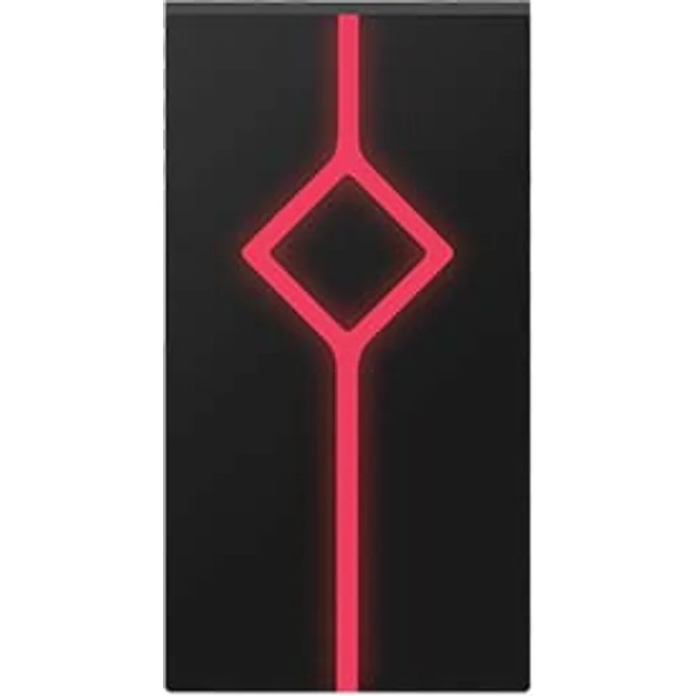 CR-240 slim black IP67 card reader with red illuminated diamond light strip, front view