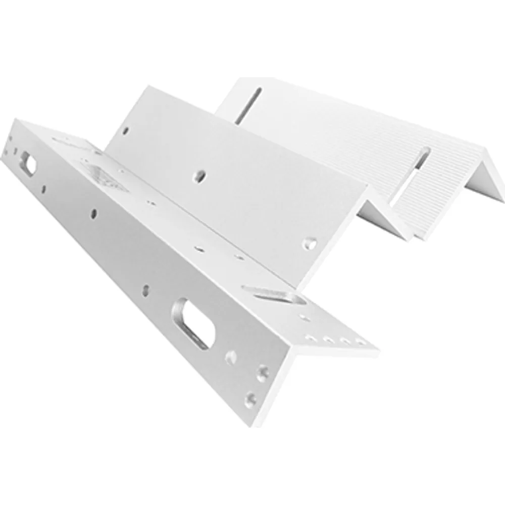 Aluminum ZL bracket set for a 280 kg magnetic lock: Z-plate and L-plate side by side