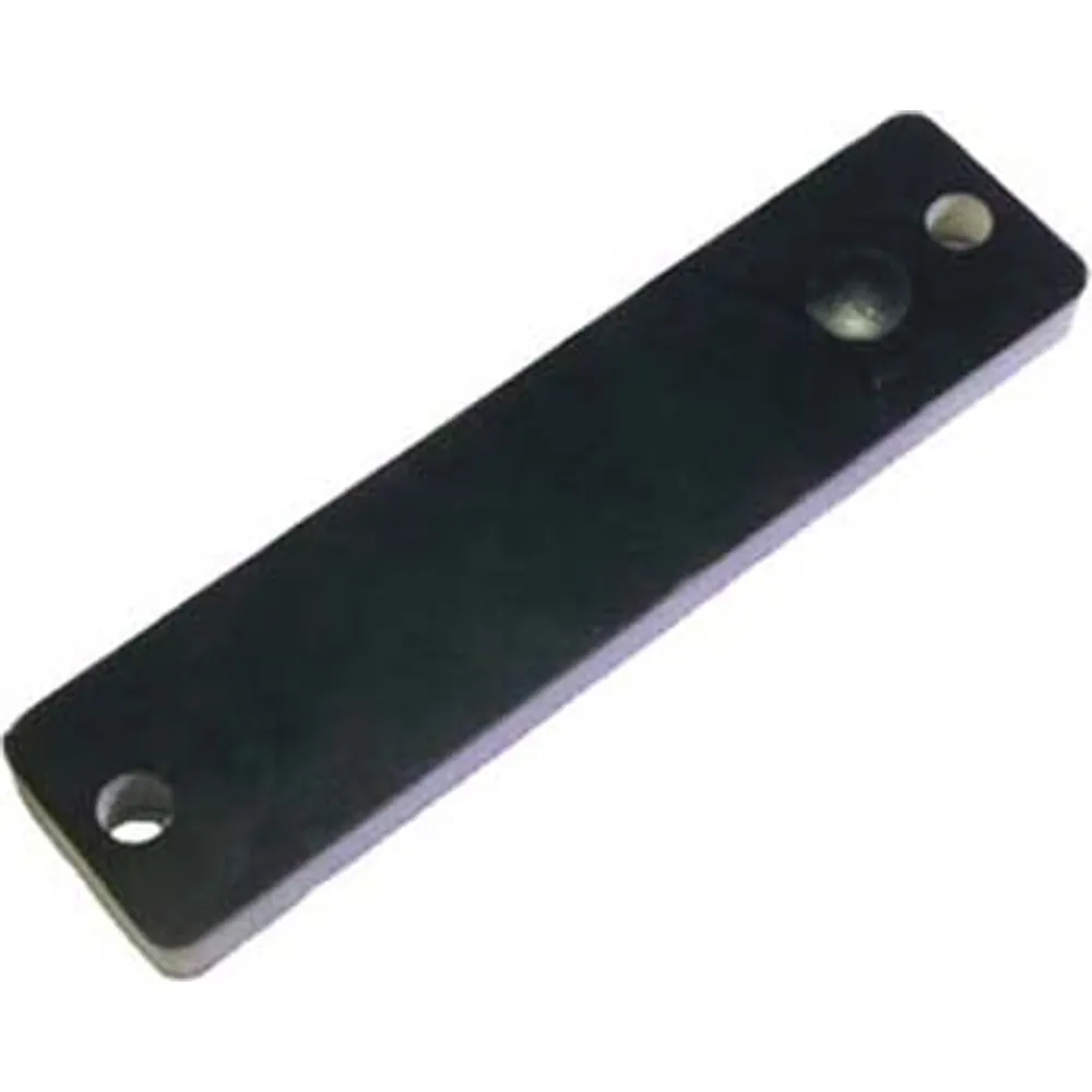 Black FR4 PCB anti-metal UHF RFID tag, 52 × 13 mm, with a fixing hole at each end