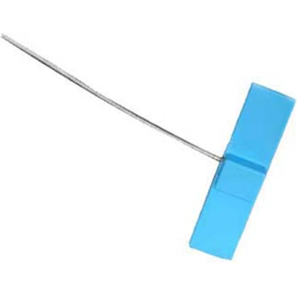 Blue ABS UHF RFID cable seal head with long steel wire for one-time locking